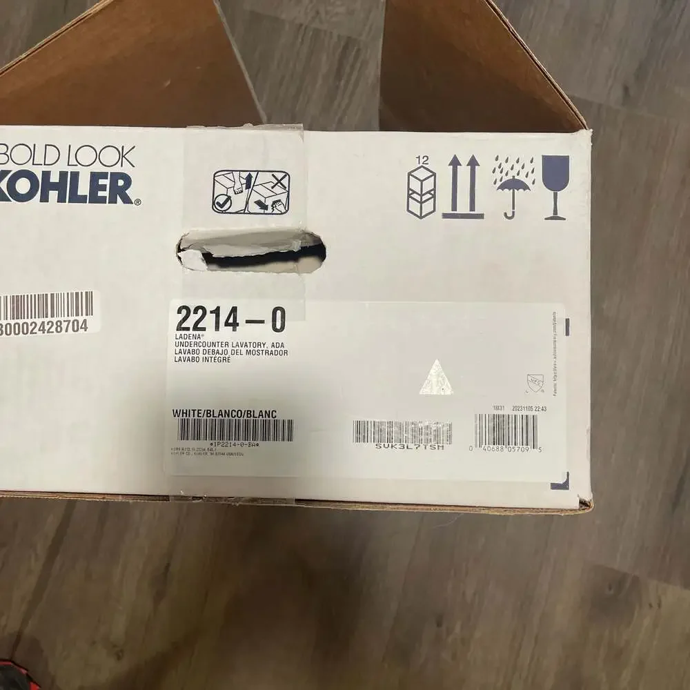 KOHLER K-2214-0 Ladena Undercounter Bathroom Sink, White - Picture 1 of 4